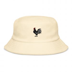 Minimalist Rooster terry cloth bucket hat